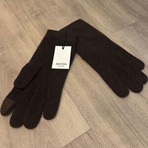 ARITZIA CASHMERE TECH GLOVES BROWN